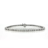 3.35CT Ladies Round Diamond Tennis Bracelet 14Kt White Gold